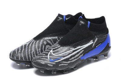 Men's Nike Phantom GX Elite DF Link FG Firm Ground High-Tops Football Boots - Black/White/Blue