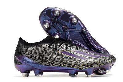 Men's Adidas X Speedportal.1 FG Firm Ground Low-Tops Football Boots - Black/Sliver/Purple