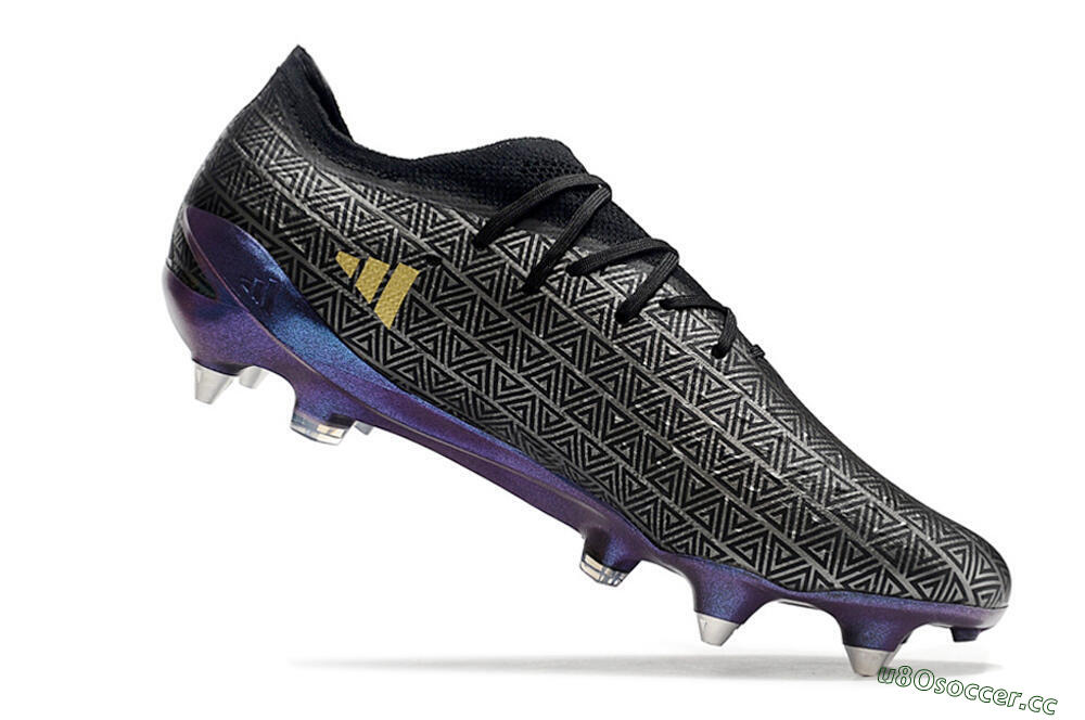 Men's Adidas X Speedportal.1 FG Firm Ground Low-Tops Football Boots - Black/Sliver/Purple 4