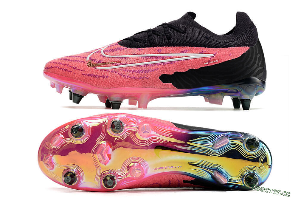 Men's Nike Phantom GX Elite SG Soft Ground Low-Tops Football Boots - Pink/Black/White 1