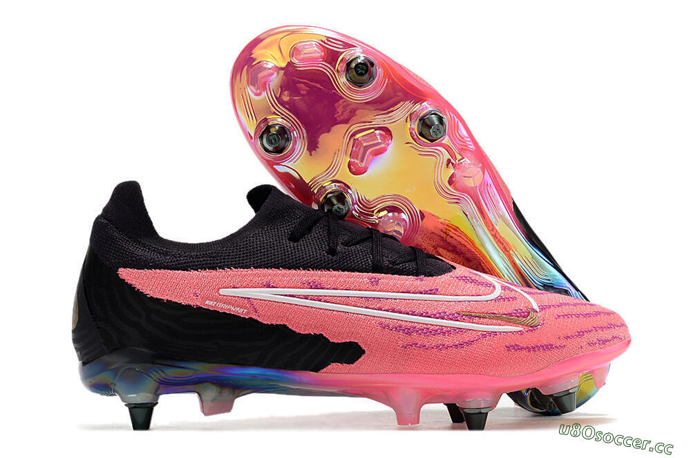 Men's Nike Phantom GX Elite SG Soft Ground Low-Tops Football Boots - Pink/Black/White 2