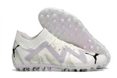 Men's Puma Future Ultimate AG Artificial Grass Low-Tops Football Boots - White/Grey
