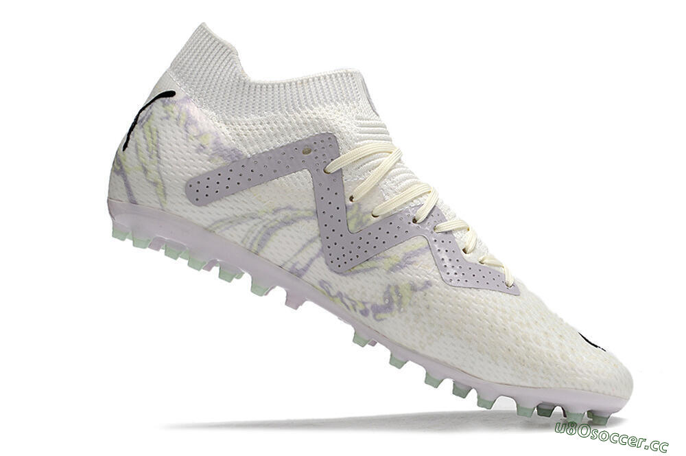 Men's Puma Future Ultimate AG Artificial Grass Low-Tops Football Boots - White/Grey 4
