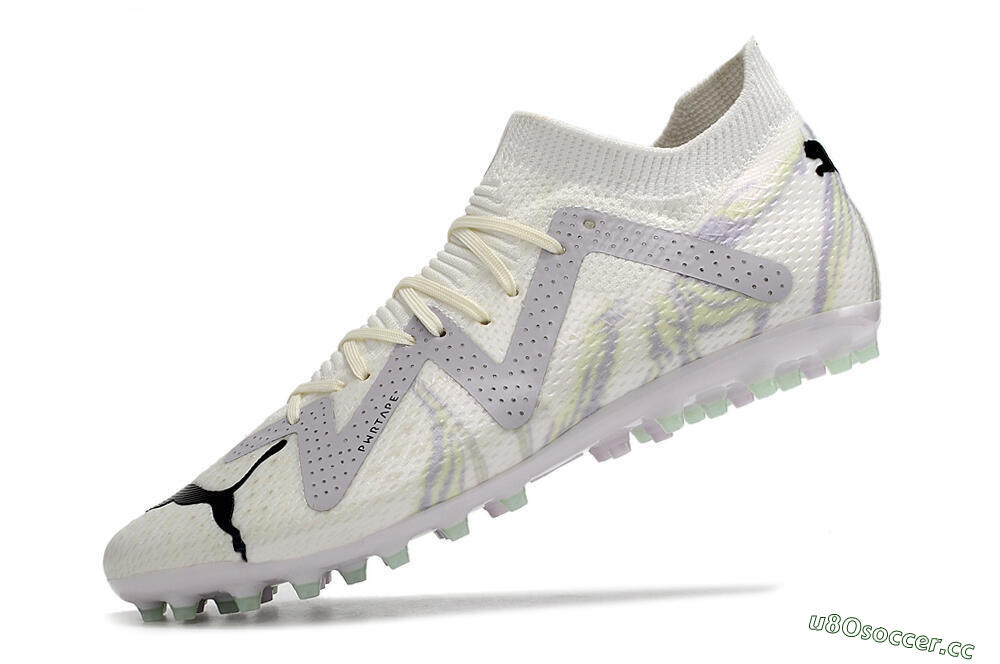 Men's Puma Future Ultimate AG Artificial Grass Low-Tops Football Boots - White/Grey 5