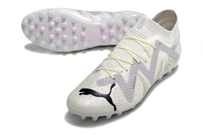 Men's Puma Future Ultimate AG Artificial Grass Low-Tops Football Boots - White/Grey