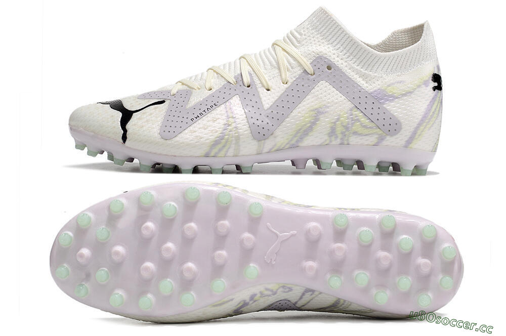 Men's Puma Future Ultimate AG Artificial Grass Low-Tops Football Boots - White/Grey 1