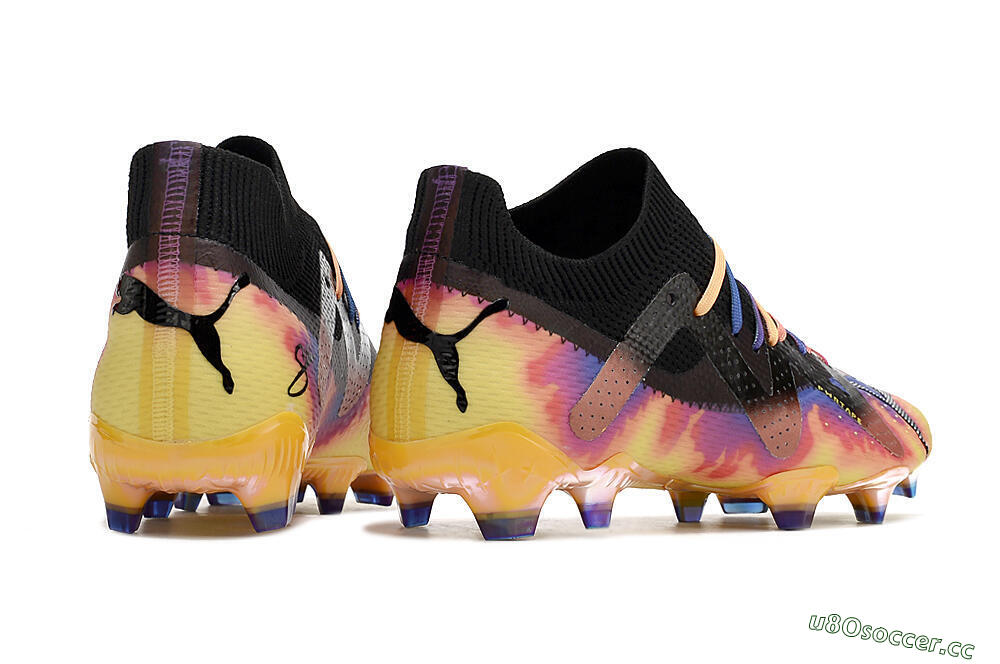 Men's Puma Future Ultimate FG Firm Ground Low-Tops Football Boots - Black/Purple/Yellow 6