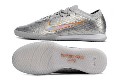 Men's Nike Air Zoom Mercurial Vapor 15 Elite IC Indoor & Futsal Low-Tops Football Shoes - Silver/Gold