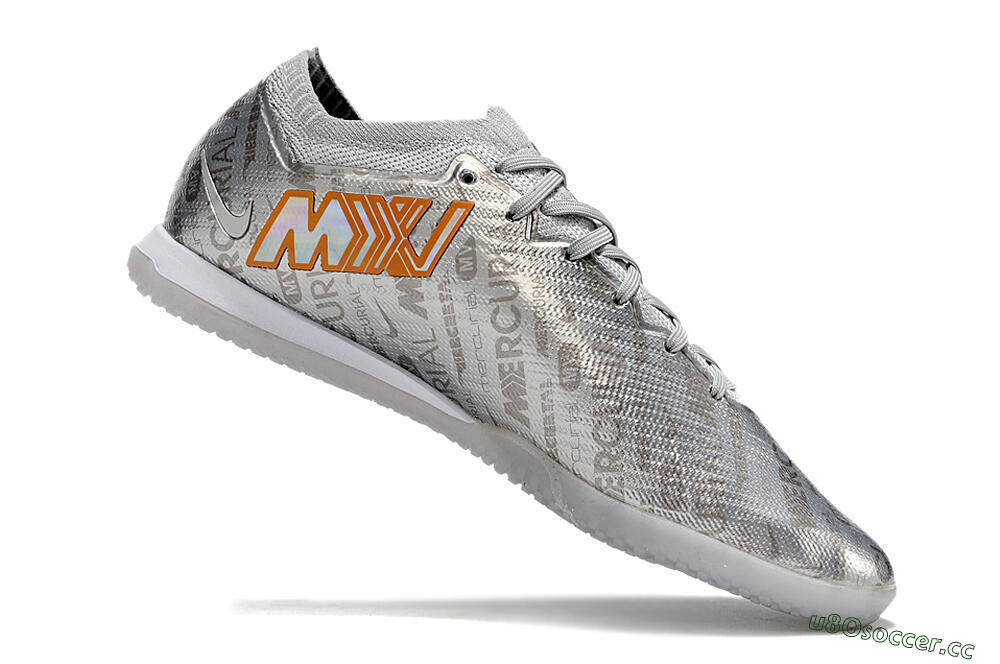 Men's Nike Air Zoom Mercurial Vapor 15 Elite IC Indoor & Futsal Low-Tops Football Shoes - Silver/Gold 4