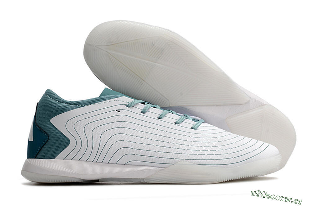 Men's Adidas Predator Accuracy.3 IC Indoor & Futsal Low-Tops Football Shoes - White/Blue 2