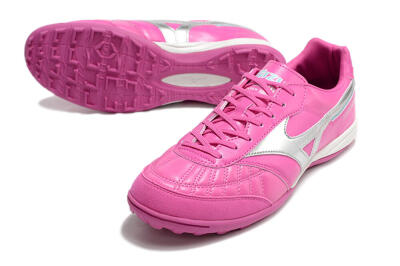 Men's Mizuno Morelia Sala Japn TF Artificial Turf Low-Tops Football Shoes - Pink/Silver