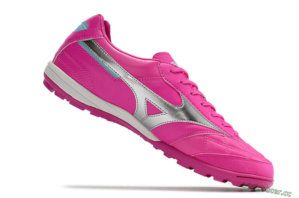 Men's Mizuno Morelia Sala Japn TF Artificial Turf Low-Tops Football Shoes - Pink/Silver 4