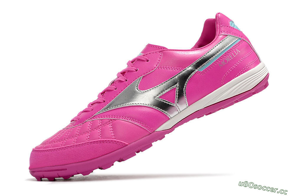 Men's Mizuno Morelia Sala Japn TF Artificial Turf Low-Tops Football Shoes - Pink/Silver 5