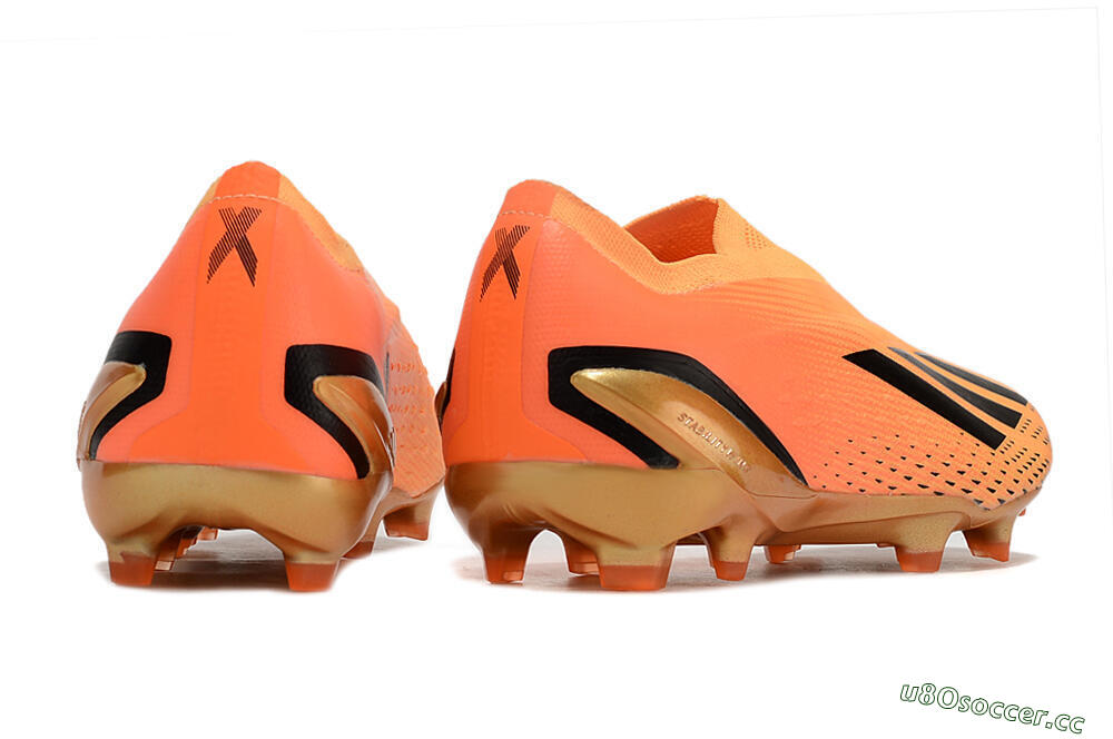 Men's Adidas X Speedportal+ FG Firm Ground Low-Tops Football Boots - Orange/Black/Gold 6