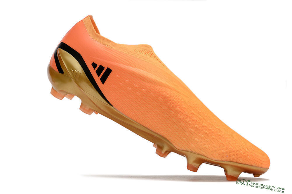 Men's Adidas X Speedportal+ FG Firm Ground Low-Tops Football Boots - Orange/Black/Gold 4