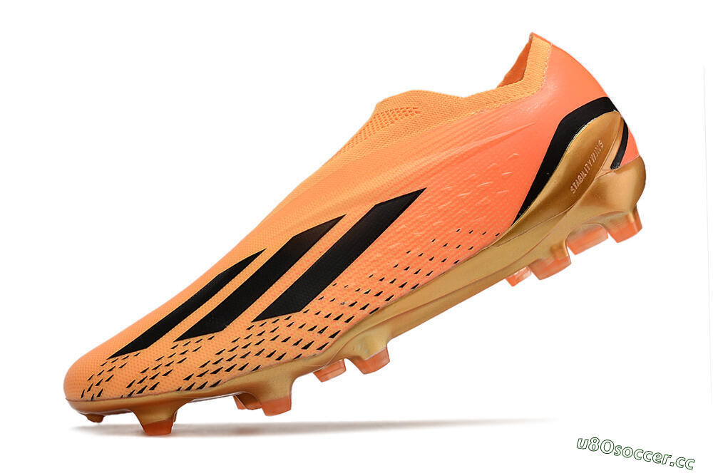 Men's Adidas X Speedportal+ FG Firm Ground Low-Tops Football Boots - Orange/Black/Gold 5