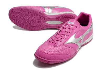 Men's Mizuno Morelia Sala Japn IC Indoor & Futsal Low-Tops Football Shoes - Pink/Silver