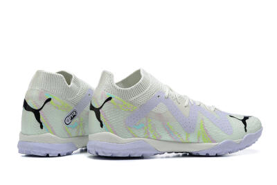 Men's Puma Future Ultimate TF Artificial Turf Low-Tops Football Shoes - White/Yellow/Purple/Black