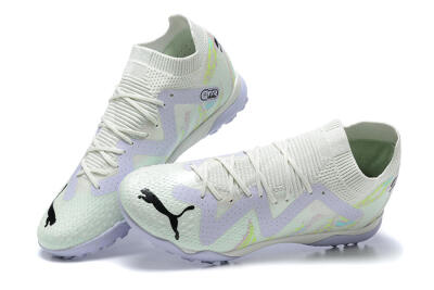 Men's Puma Future Ultimate TF Artificial Turf Low-Tops Football Shoes - White/Yellow/Purple/Black