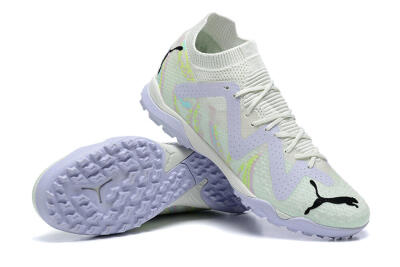 Men's Puma Future Ultimate TF Artificial Turf Low-Tops Football Shoes - White/Yellow/Purple/Black