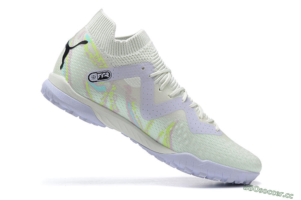 Men's Puma Future Ultimate TF Artificial Turf Low-Tops Football Shoes - White/Yellow/Purple/Black 6