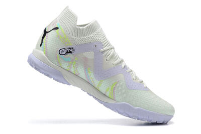 Men's Puma Future Ultimate TF Artificial Turf Low-Tops Football Shoes - White/Yellow/Purple/Black