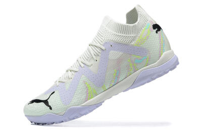 Men's Puma Future Ultimate TF Artificial Turf Low-Tops Football Shoes - White/Yellow/Purple/Black
