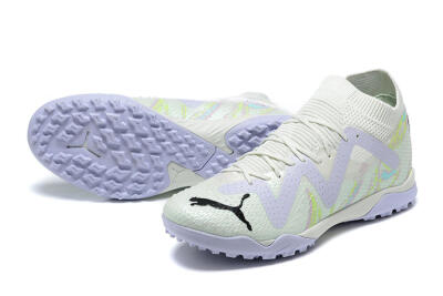 Men's Puma Future Ultimate TF Artificial Turf Low-Tops Football Shoes - White/Yellow/Purple/Black
