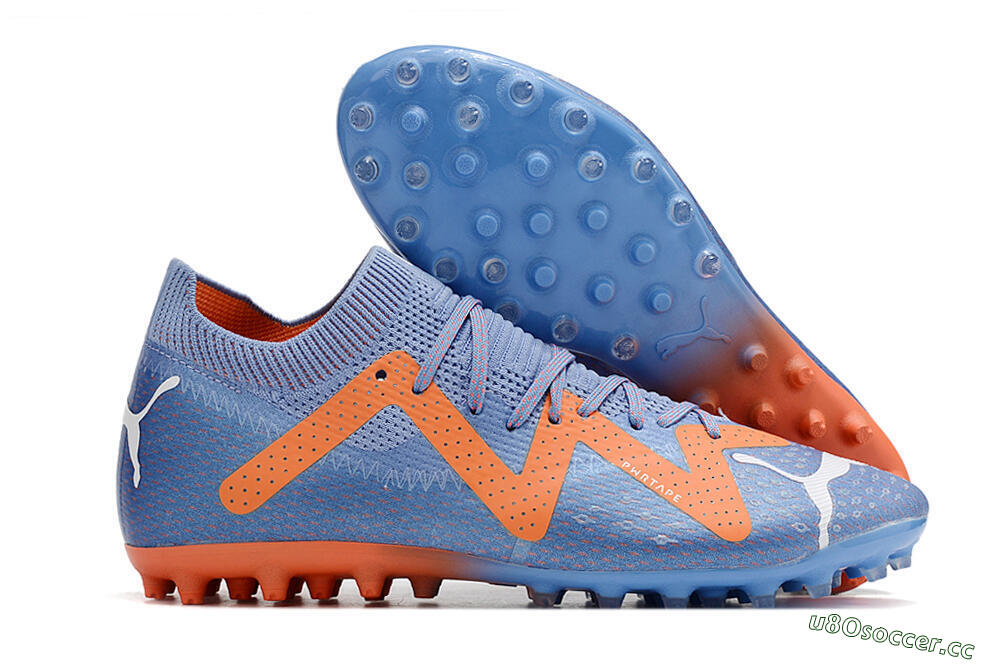 Men's Puma Future Ultimate MG Multi Ground Low-Tops Football Boots - Blue/Orange/White 2