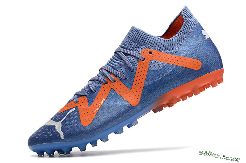 Men's Puma Future Ultimate MG Multi Ground Low-Tops Football Boots - Blue/Orange/White 5