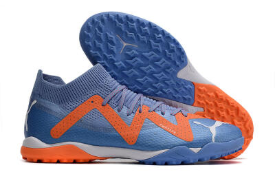 Men's Puma Future Ultimate TF Artificial Turf Low-Tops Football Shoes - Blue/Orange/White