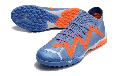 Men's Puma Future Ultimate TF Artificial Turf Low-Tops Football Shoes - Blue/Orange/White