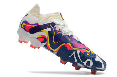 Men's Puma Future Ultimate FG Firm Ground Low-Tops Football Boots - White/Rainbow