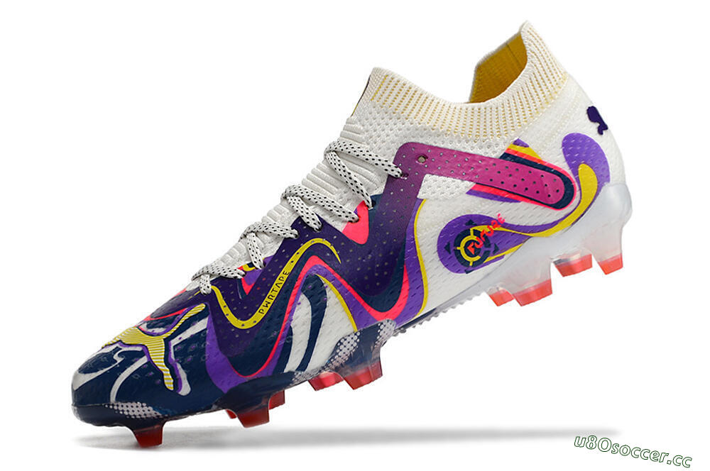 Men's Puma Future Ultimate FG Firm Ground Low-Tops Football Boots - White/Rainbow 7