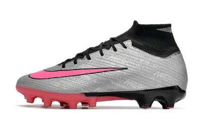 Unisex Nike Air Zoom Mercurial Superfly 9 Elite AG Artificial Grass High-Tops Football Boots - Sliver/Pink/Black