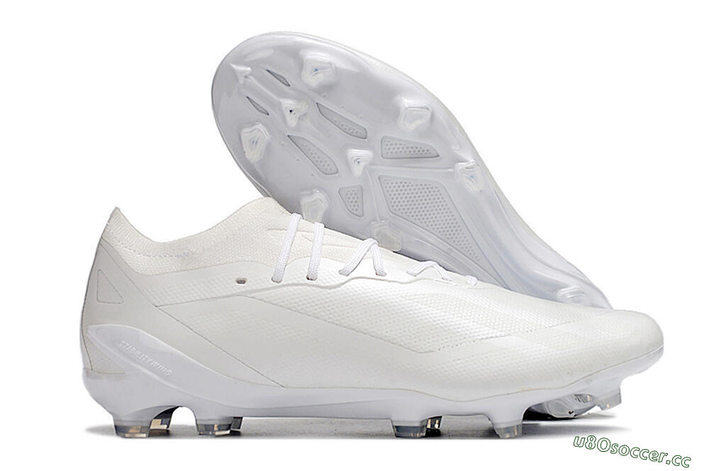 Men's Adidas X Speedportal.1 FG Firm Ground Low-Tops Football Boots - White/White 2