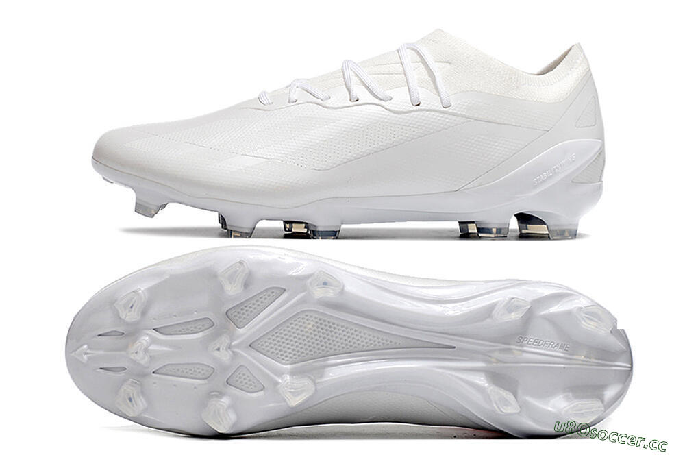Men's Adidas X Speedportal.1 FG Firm Ground Low-Tops Football Boots - White/White 1