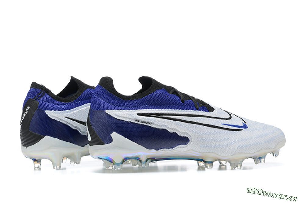 Men's Nike Phantom GX Elite FG Firm Ground Low-Tops Football Boots - White/Blue/Black 6