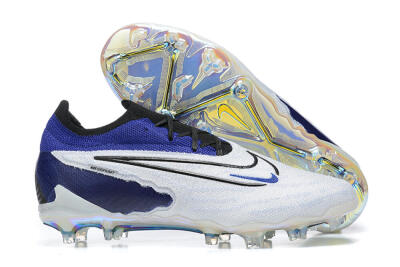 Men's Nike Phantom GX Elite FG Firm Ground Low-Tops Football Boots - White/Blue/Black