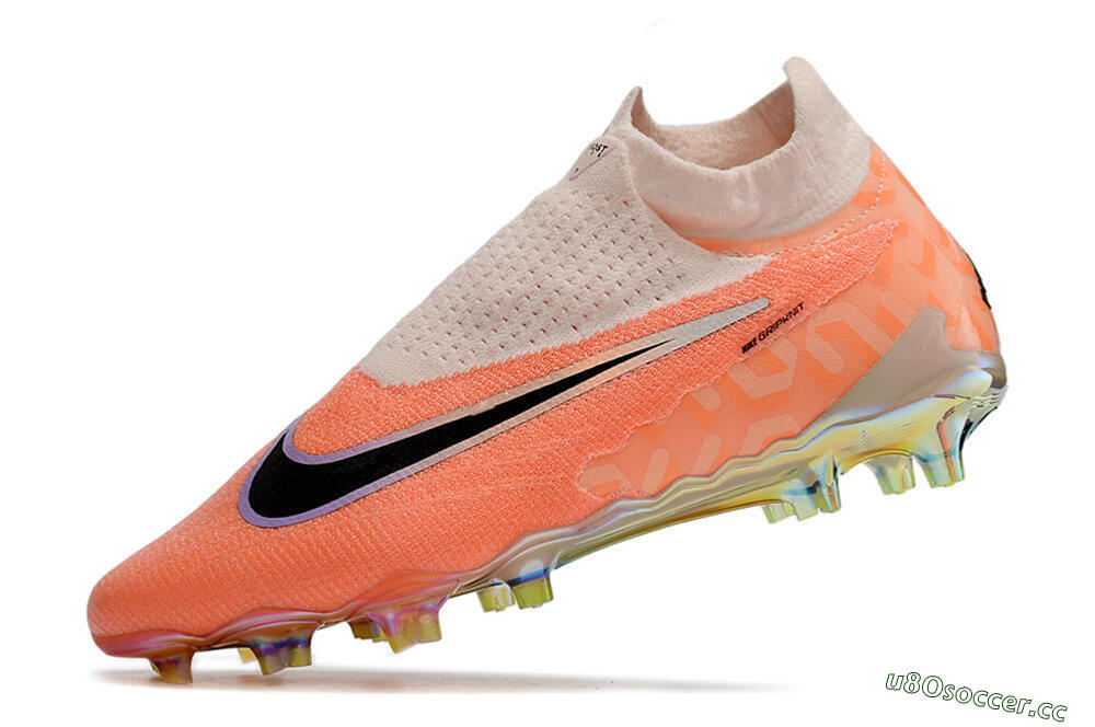 Men's Nike Phantom GX Elite DF FG Firm Ground High-Tops Football Boots - Orange/Black/Sliver 5