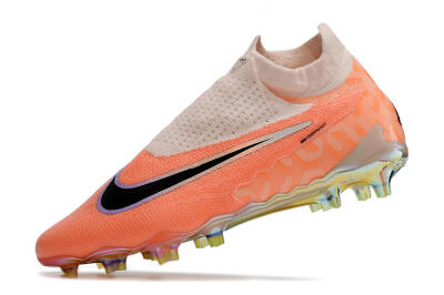Men's Nike Phantom GX Elite DF FG Firm Ground High-Tops Football Boots - Orange/Black/Sliver