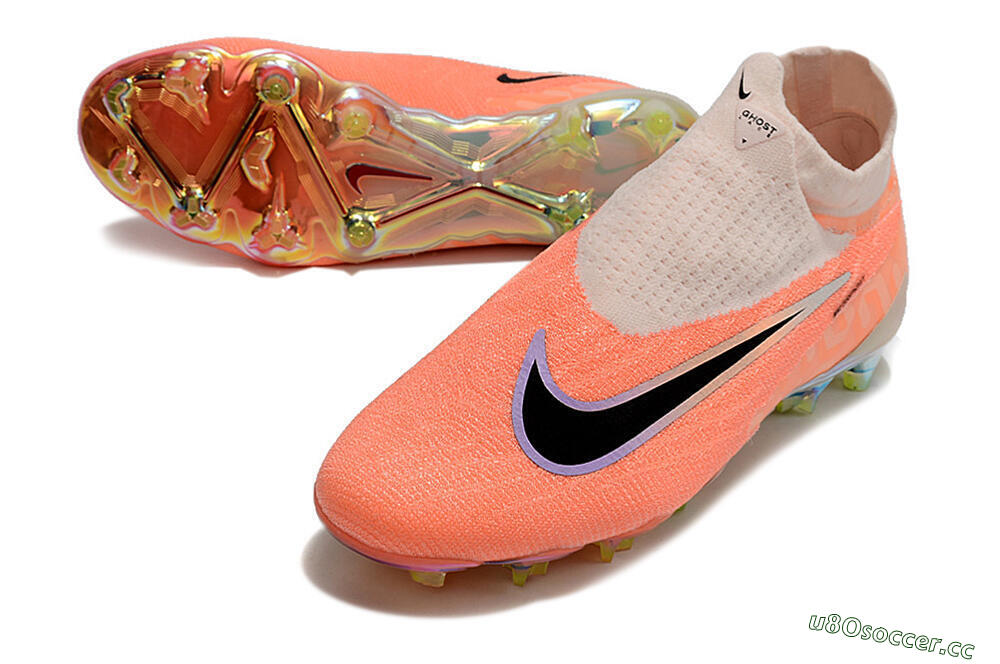 Men's Nike Phantom GX Elite DF FG Firm Ground High-Tops Football Boots - Orange/Black/Sliver 3