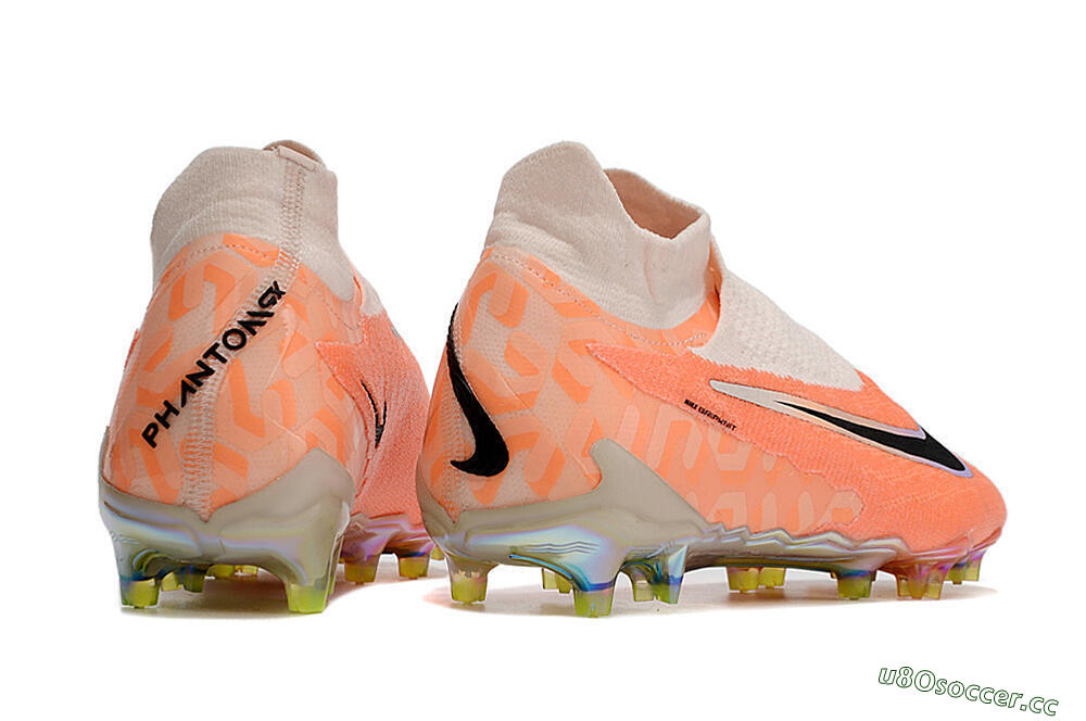 Men's Nike Phantom GX Elite DF FG Firm Ground High-Tops Football Boots - Orange/Black/Sliver 6