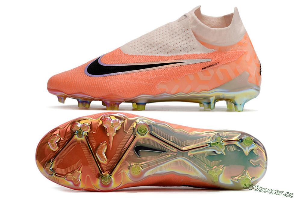 Men's Nike Phantom GX Elite DF FG Firm Ground High-Tops Football Boots - Orange/Black/Sliver 1