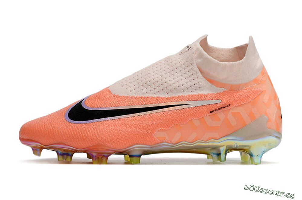 Men's Nike Phantom GX Elite DF FG Firm Ground High-Tops Football Boots - Orange/Black/Sliver 0
