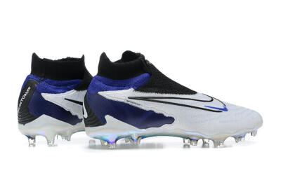 Men's Nike Phantom GX Elite DF FG Firm Ground High-Tops Football Boots - White/Blue/Black