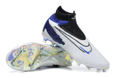Men's Nike Phantom GX Elite DF FG Firm Ground High-Tops Football Boots - White/Blue/Black