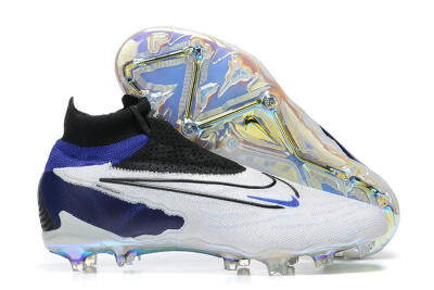 Men's Nike Phantom GX Elite DF FG Firm Ground High-Tops Football Boots - White/Blue/Black