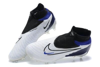 Men's Nike Phantom GX Elite DF FG Firm Ground High-Tops Football Boots - White/Blue/Black