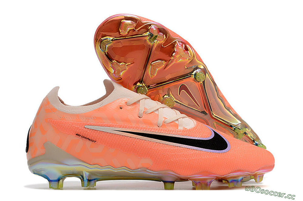 Men's Nike Phantom GX Elite FG Firm Ground Low-Tops Football Boots - Orange/Black/Sliver 2
